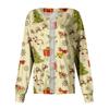 Women's Casual Fashion Long Sleeve Standing Lapel Single Breasted Christmas Printed Protective Jacket Top