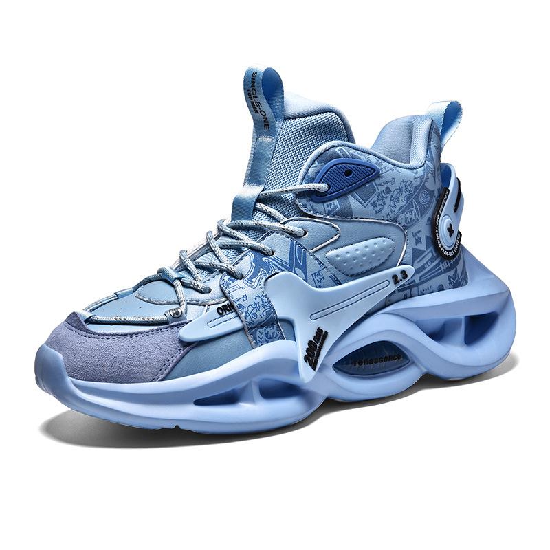 

Высокие кроссовки мужские осенне-зимние для старшеклассников амортизирующие баскетбольные бархатные теплые молодежные кроссовки для бега зимние 45