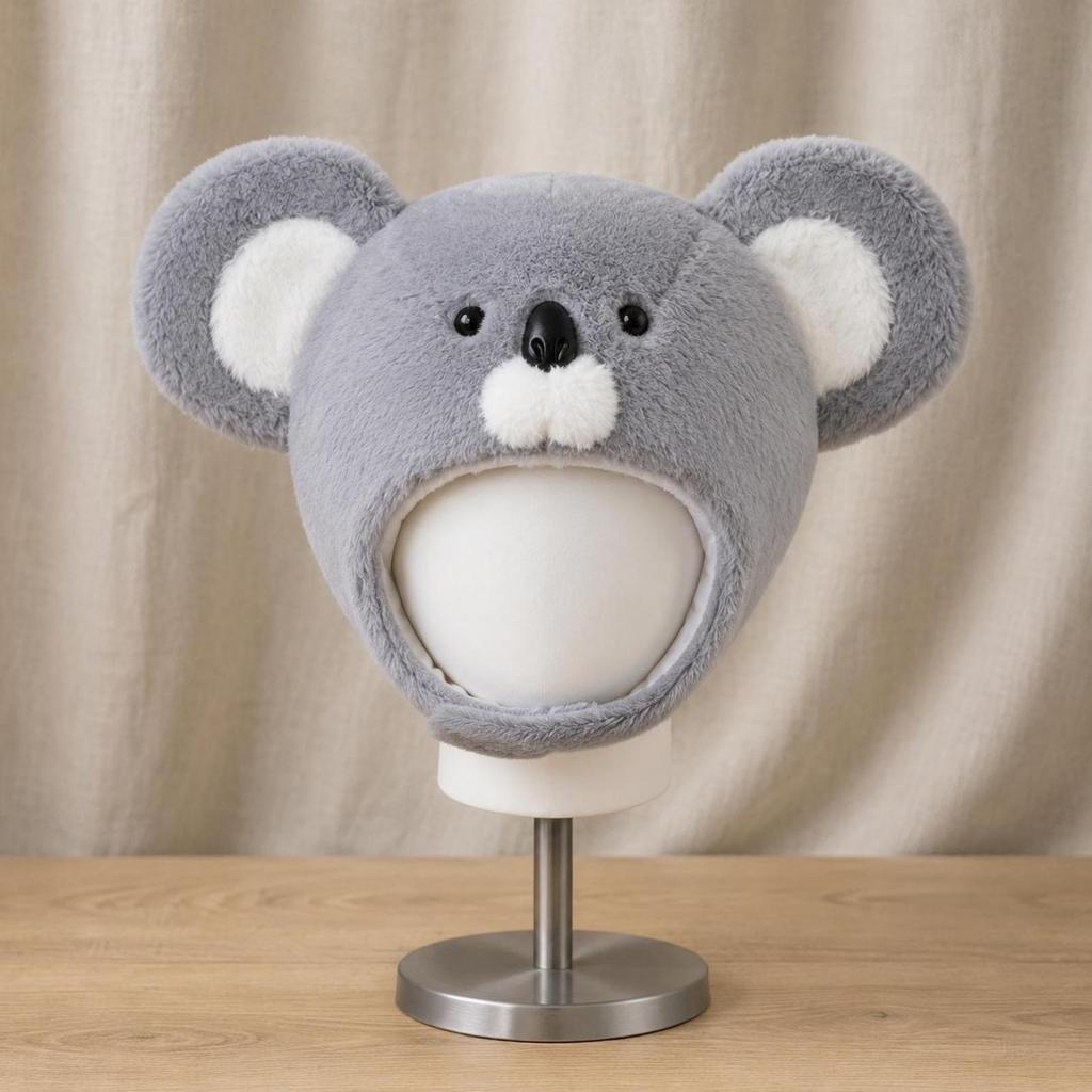 Koala Kopf Kopfschmuck Foto Requisite Flauschiger Niedlicher Tierhut für