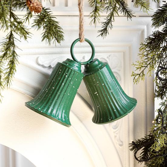 Christmas Bell Decoration Vintage Metal Jingle Bells Christmas Tree Hanging Ornaments for Door Wall Window Indoor Outdoor Decor