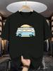 Unisexs Vintage Surf Camper Van TShirt Lightweight Breathable Summer Beach Tee Casual CrewNeck Top