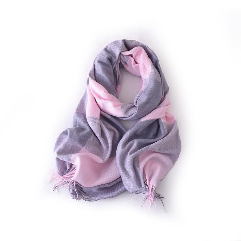 Plaid scarf women's autumn and winter imitation cashmere warm scarf office shawl with high-end scarf women's winter