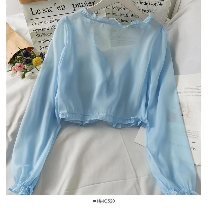 T-shirt Sottili Traspiranti a Maniche Lunghe da Donna Cardigan in Pizzo con Fiocco Blusa Abbigliamento Volant Protezione Solare Capispalla Blusa Per Copricapi