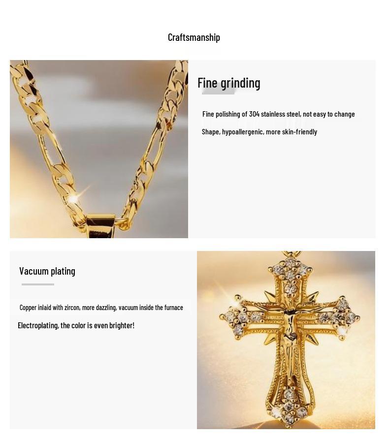 Women's Light Luxury Religious Cross Pendant Sweater Chain - Versatile, High-End Feel, Niche Design Necklace