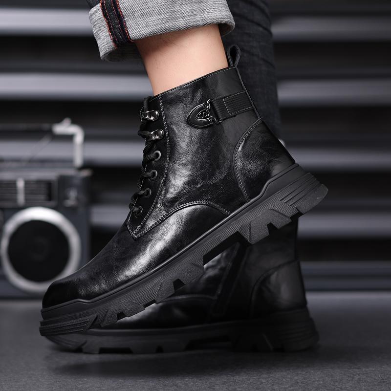 Modne Jesienne Śniegowce Męskie Modne Męskie Buty z Prawdziwej Skóry Oddychające Buty za Kostkę Outdoorowe Casualowe Męskie Buty Zimowe Buty Męskie