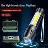 Rechargeable High-Power Outdoor LED Flashlight - Super Bright, Long-Range, Lightweight, Portable, with Zoom and Dimming Features.