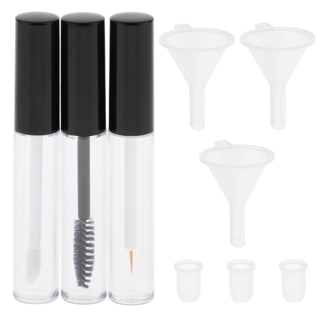 

3 шт. Тушь для ресниц, подводка для глаз, блеск для губ, флаконы, воронки, 7 мл