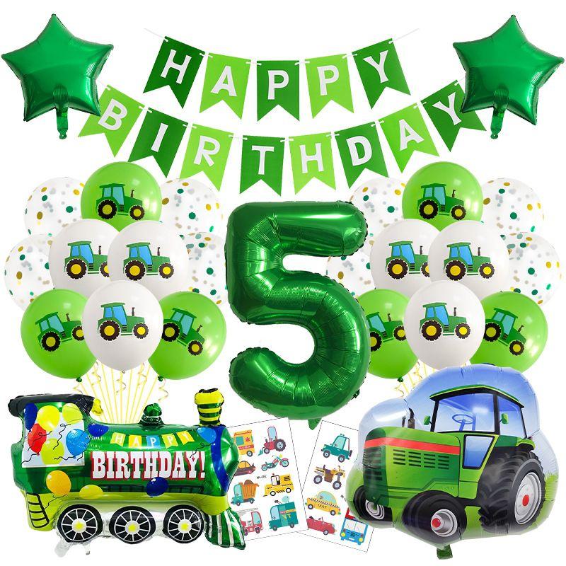 Set de baloane folie cu tematică trafic și tractor Decorațiuni pentru petrecerea copiilor 5 green