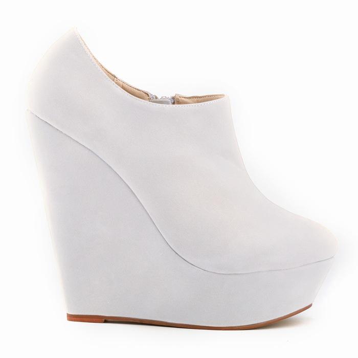 

Round Head Waterproof Platform Pumps Fashion Side Zipper Ladies Short Boots Black Slope Heel Women s Shoes Platform Botas Mujer 35 білий