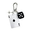 Einzigartiger Poker-Spiel-Themen-Schlüsselanhänger-Anhänger für Modeaccessoires mit Ornamente aus Acryl-Legierung