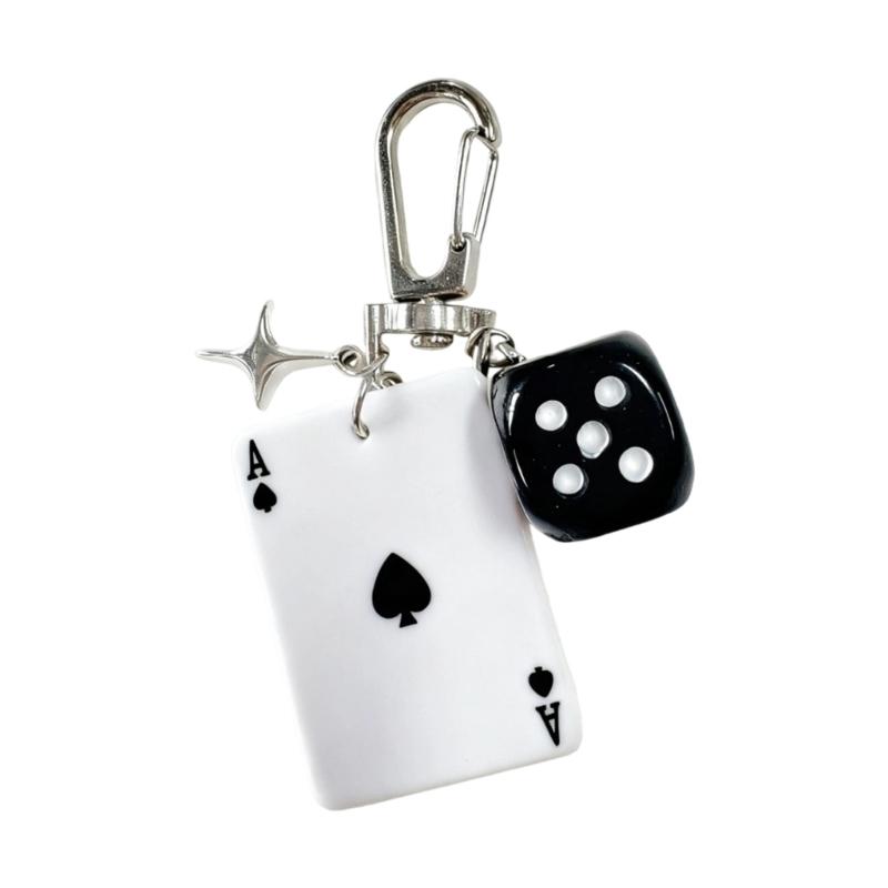 

Креативна гра в покер Багатошарний брелок-підвіска для сумки Рюкзака Аксесуари Акрилова Сплавна Прикраса чорний