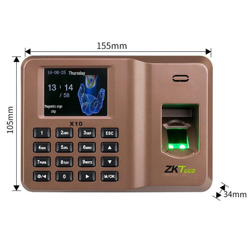 ZKTECO X10 Fingerabdruck-Zeiterfassungssystem CN-Stecker (Adapter enthalten)