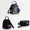 Shiny Sequins Peacock Embroidered Women Canvas Tote Bag  Vintage Zipper Shoulder Bag