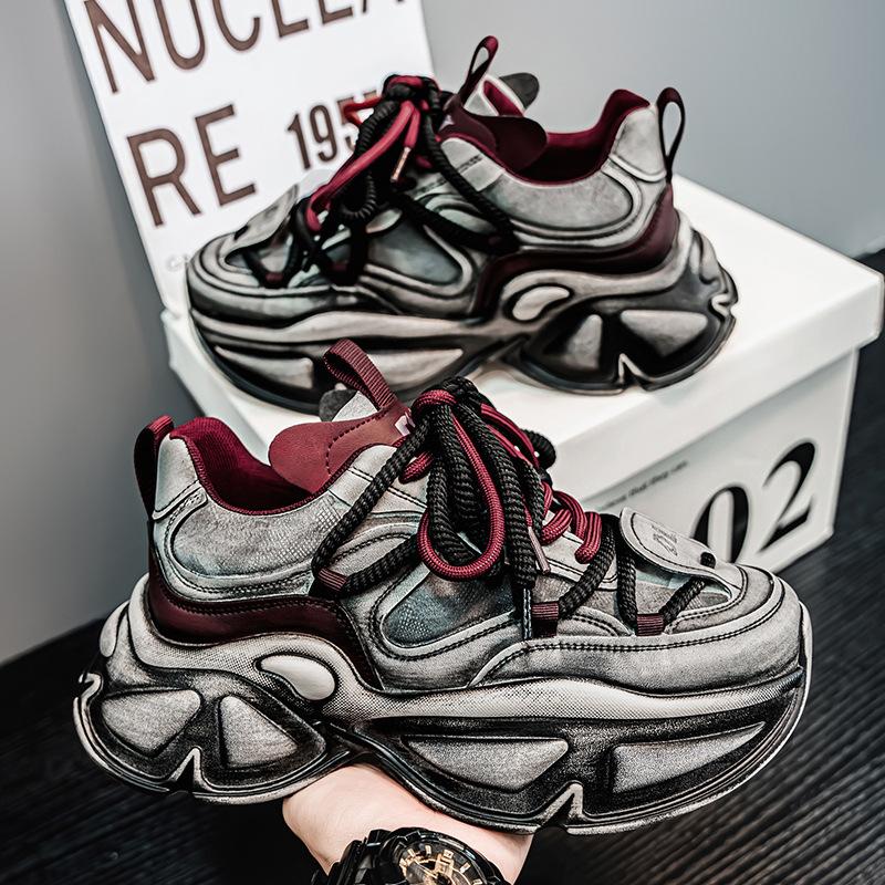 Daddy Shoes Men's Spring New Korean Version Retro Versatile Thick-soled Heightening Men's Shoes Student Sports Leisure Dirty Trendy Shoes
