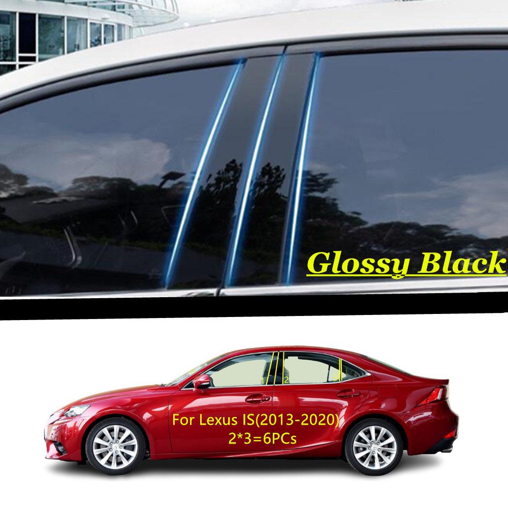 Car TPU/Glossy Mirror Pillar Post Cover Door Trim Window Decorative Sticker For Lexus IS 2013 2014 2015 2016 2017 2018-2024