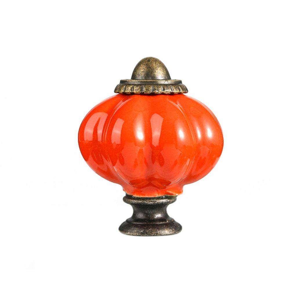 

Single Hole Cabinet Knob European Style Drawer Knobs Simple Ceramic Pumpkin Handle Furniture Style13