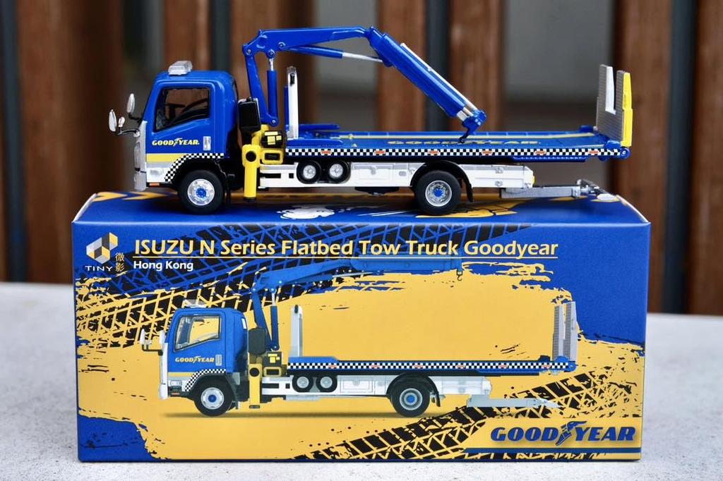 Good Year Isuzu N Series Flatbed Trailer Diecast Model Car