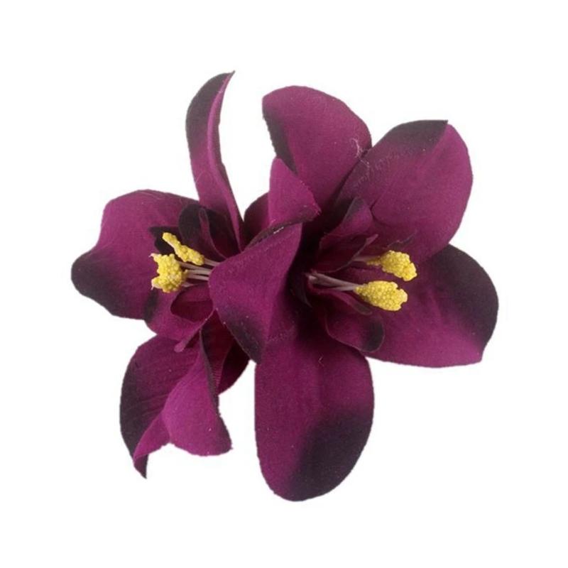 10pcs Fabric Hawaiian Double Flower Hair Clip Tropical Floral Barrettes Elegant Hairpin Beach Accessories For Women Girls