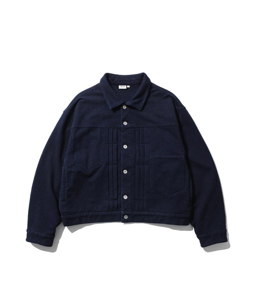 Anglan Heavy Sweat Trucker Jacket - Indigo
