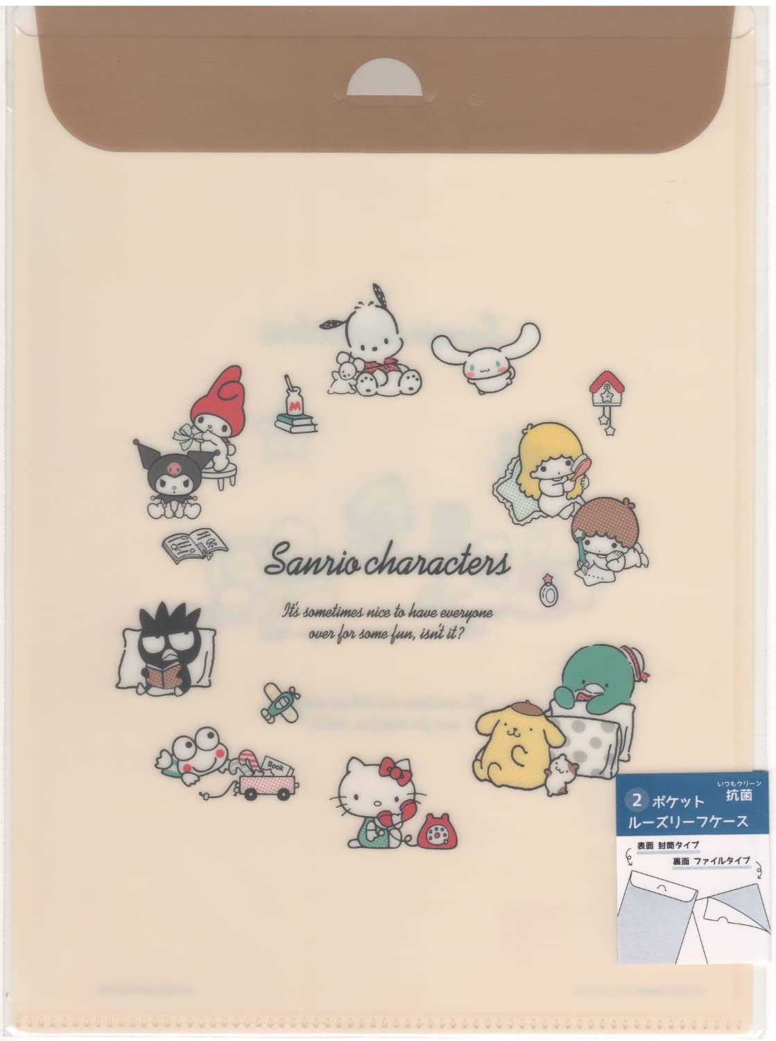 

Kamiojapan B5 SIAA Made in Japan Loose-Leaf Case, Antibacterial, (207532 Sanrio/Retro Room) бежевий
