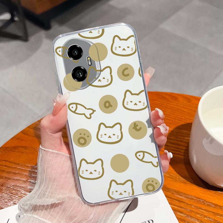 Silicone Soft TPU For Huawei Honor 300 Pro 70 200 Lite X5B Plus X6 X6B X6S X8 Back Cover Fashion Pink Bow Tie Pattern Transparent Anti Slip For Huawei