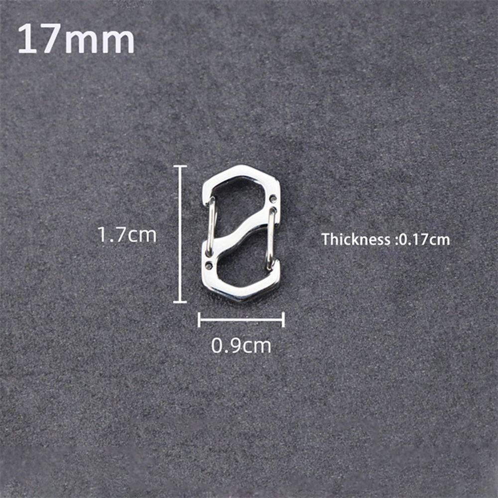 10PCS Stainless Steel Backpack Buckle S Type Silver Necklace Clasps Handmade Carabiner with Lock Jewelry Accessories