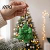Lightweight Plastic Tree Accessories 3D Printed Christmas Ornament with Bow Design Decorative Xmas Reusable Festive