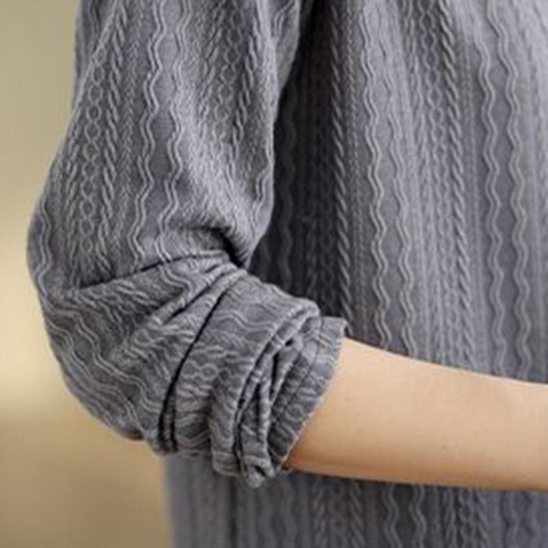 Top for Women Autumn Winter Large Size Loose Long Sleeve Knit Half-high Neck Pullover Sweaters Top