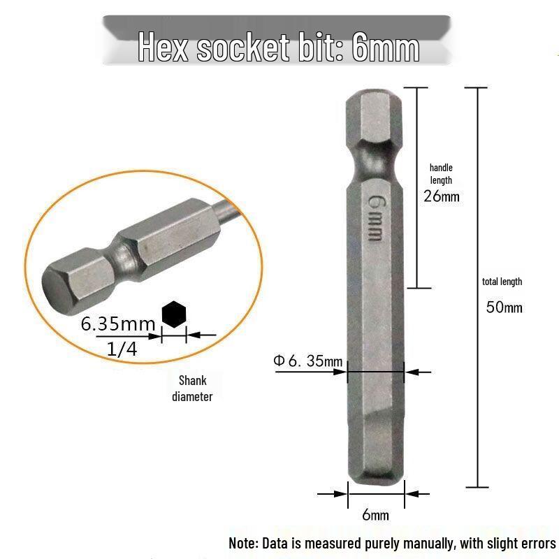 Sechskant Starke Magnetische S2 Schraubendreherbit für Handbohrmaschinen und Elektrische oder Pneumatische Schraubendreher