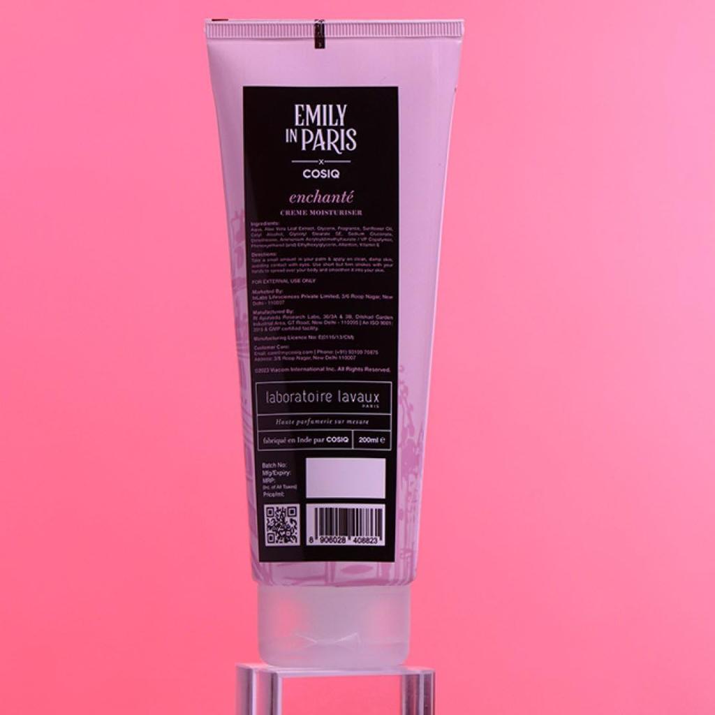 Cos-IQ Emily In Paris Enchante Soft Light Moisturizer Cream 200ml Daily Hydration Face Hand And Body Skin Care Lotion