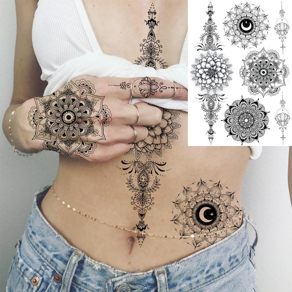 Cross Henna Art Temporary Tattoo Sticker for Arm and Neck