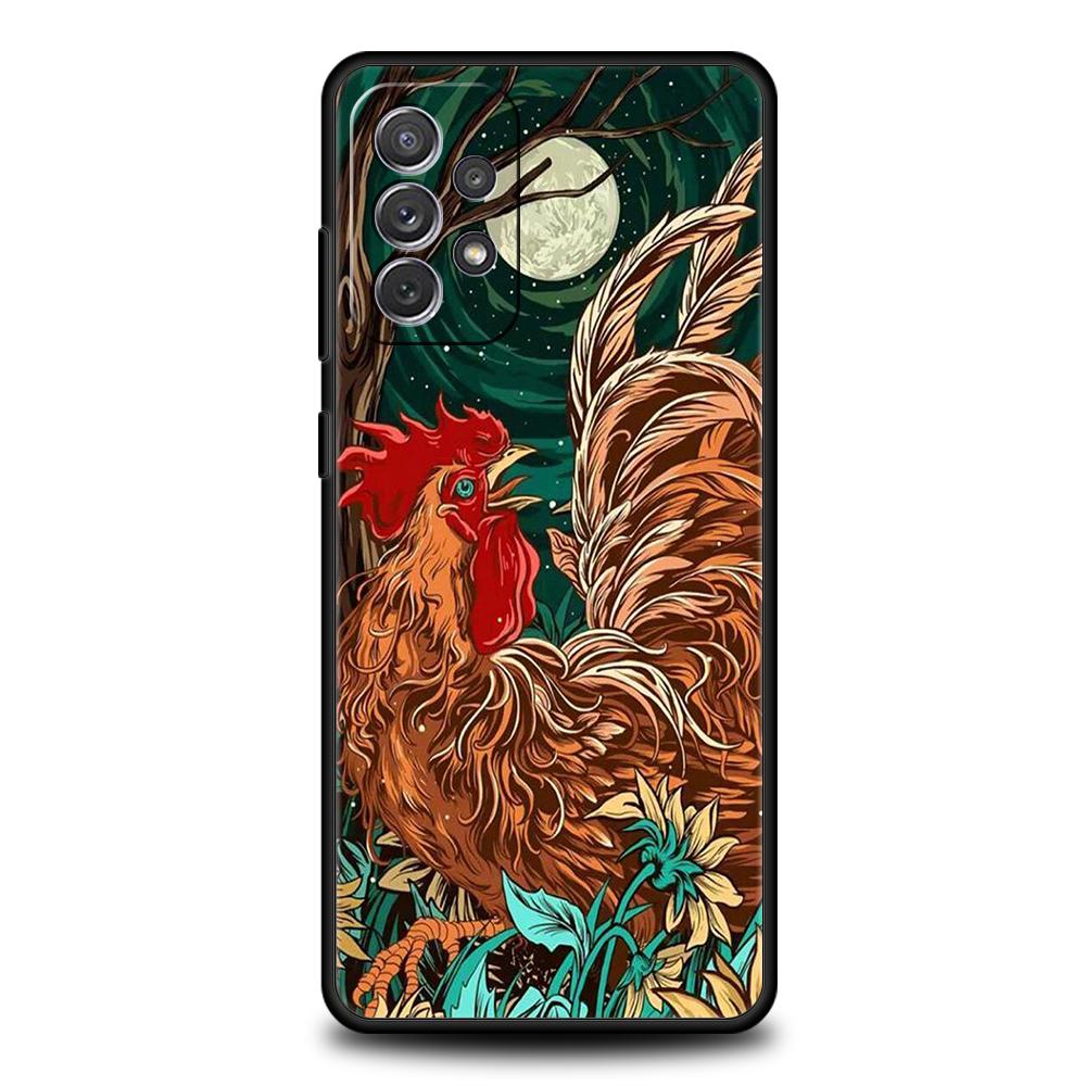Phone Case for Samsung Galaxy A55 A53 A52 A52S A51 A41 A35 A32 A25 A23 A15 A13 A71 A72 5G Soft TPU Shell Cock Rooster Chicken