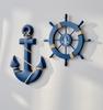 Mediterranean Style Helmsman Anchor Wall Decor for Kindergartens and Bars