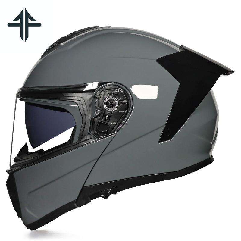FF Modular Motorcycle Helmet Full Face Flip Up Robot Design Double Visor DOT Approved Motocross Racing Helmet for Men Women
