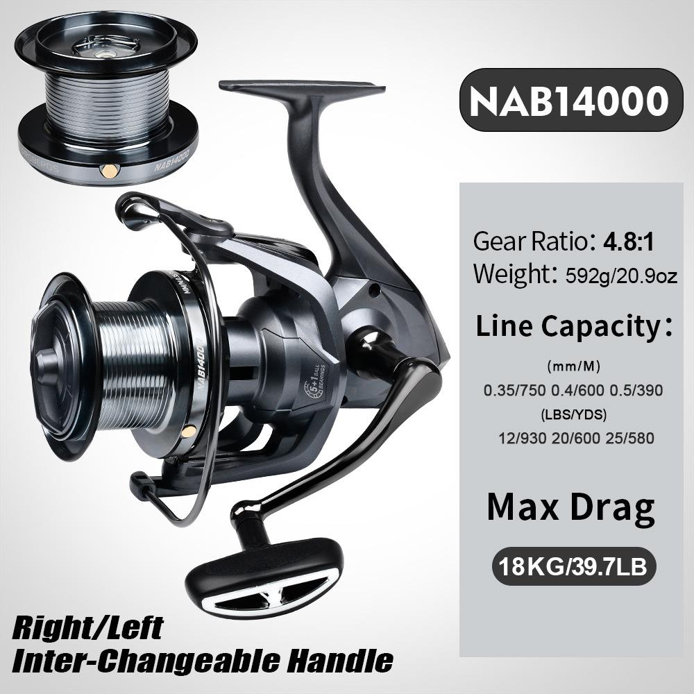 

Металлический коромысло прялка 4.8:1 5+1BB колесо для морской рыбалки якорь для рыбы дальний заброс лески колесо натяжение 18 кг 14000#