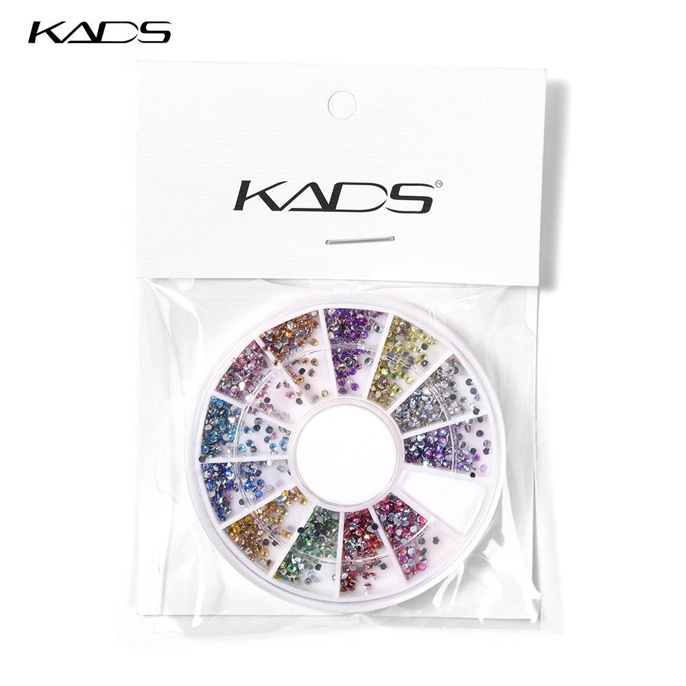kads 1.5MM Circle AB Color 600pcs 12 Colors Rhinestones Wheel Nail Art Decorations Manicure Shine Diamond Nails Decoration