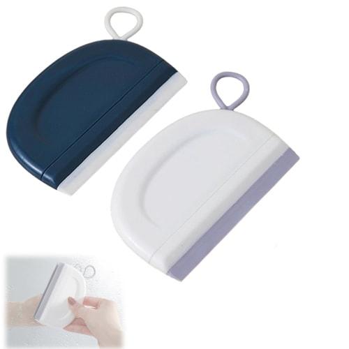 WAIRUIGOOD [Set of 2] Mini Squeegee for Bath, Water Drainer, and Glass Mirrors, White and Blue