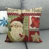 Christmas Happy Cartoon Pattern Digital Printing Short Plush Pillow Covers For Car Sofa Office Cushion Cover Home Goods