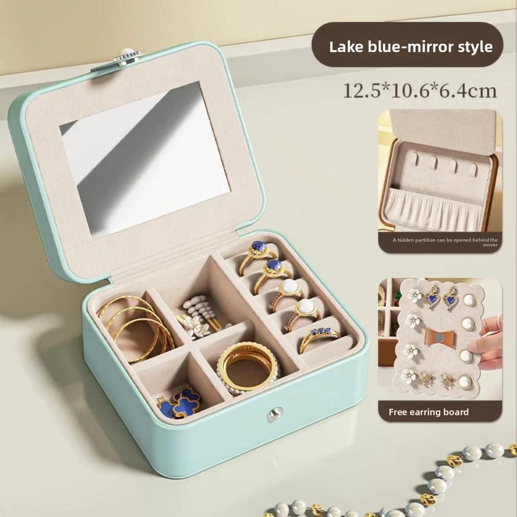 Jewelry Box Retro Jewelry Storage Box High-end Delicate Necklace Earrings Stud Earrings Small Portable Jewelry Travel