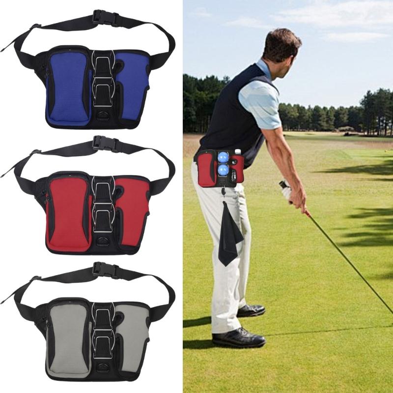 Compact Golf Ball Holder Case Storaeg Waist Bag With Adjustable Belt Weather Resistant For Course Travel