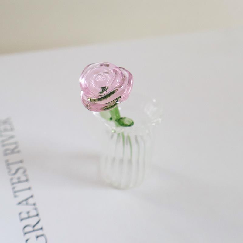 Glazed Handmade Small Flower Glass Simulation Bouquet Home Decoration Ornament