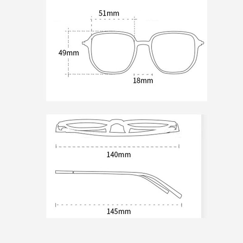 Xiaomi Óculos TR90 de Armação Grande Fina Anti-luz Azul Para Moda Feminina Poligonal de Cor Contrastante Armação de Lentes de Olho Óculos Ópticos