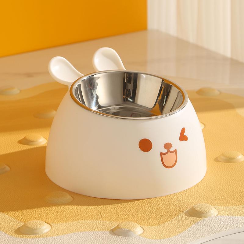 Douyin Pet Stainless Steel Cat Bowl, Dopamine Color, Non-Slip Dog Ice Cream Bowl, Neck Protection Feeding Utensils.