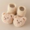 1 pairs of winter newborn non-slip floor socks Cute bear pattern children's toddler socks Cozy plush indoor non-slip socks