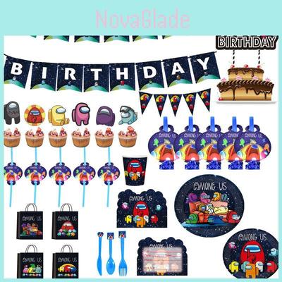 Tema de Us Entre Suministros de Fiesta de Cumpleaños Decoración Plato para Niños Pancarta Mantel