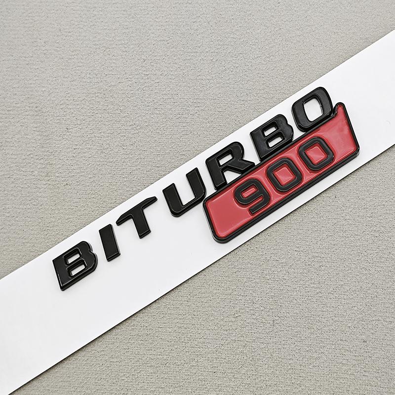 

Car Styling Biturbo 800 900 Car Sticker Gloss Black Side Fender Emblem Decals For Mercedes Benz Brabus AMG Modified Accessories