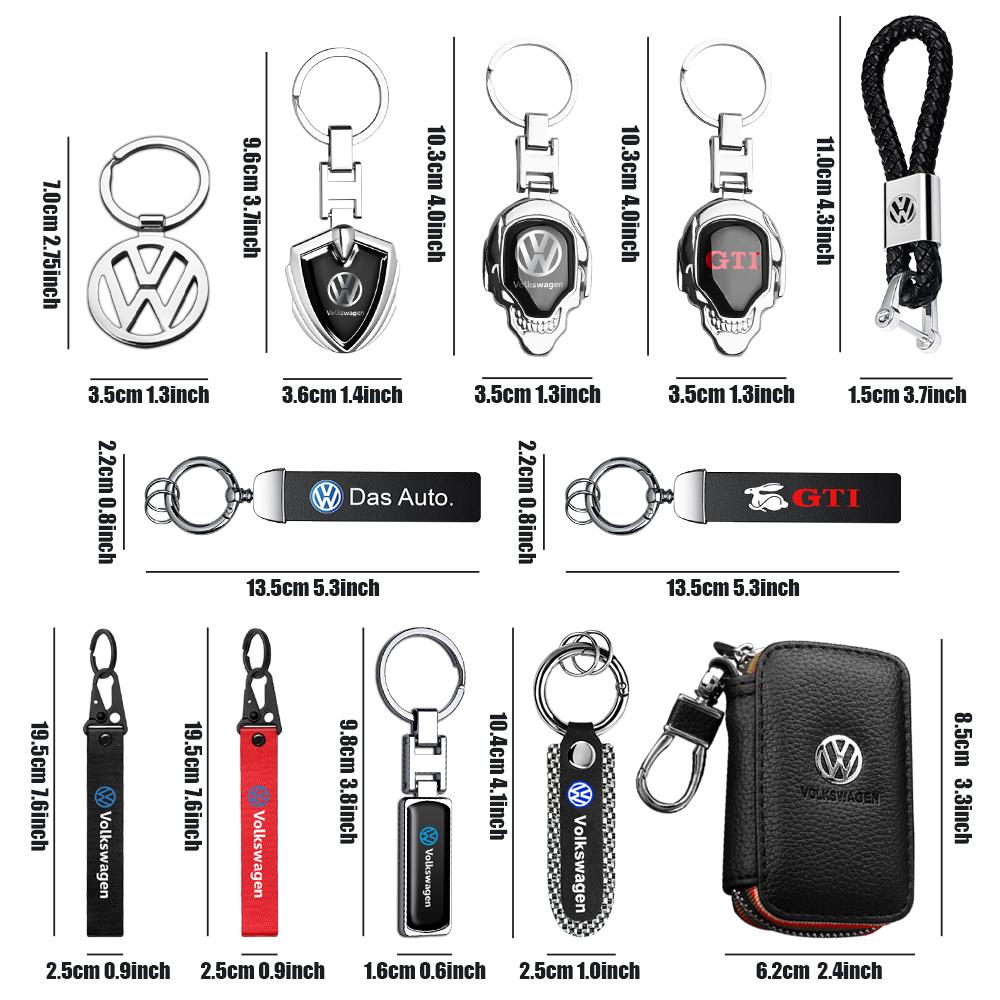 3D Metal Leather Car Keychain Key Chain Ring Accessories For Volkswagen GTI Golf Polo 6 7 Passat VW CC Tiguan T-ROC Jetta Taigo Ev6