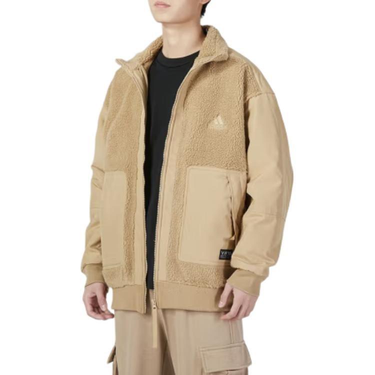 Adidas Jackets Men's Khaki Stand Collar Moderate Other HP1391