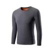 Men's Korean Style Long-Sleeve Fleece-Lined Slim-Fit T-Shirt - Solid Color, Plus Size, Warm, Youth To Elderly