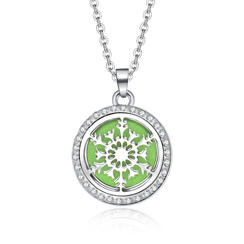 In-Stock Aromatherapy Hollow Diamond Pendant Necklace